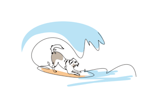 drawing simple line art illustrations for pets