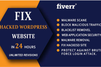 do  wordpress malware removal and fix wordpress security