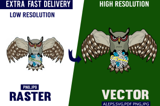 low regulation into high resolution vector, vector tracing logo, vectorize image