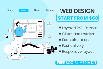 design unique and creative one page or landing figma design
