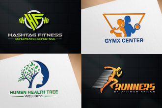 design sports, gym, health, fitness and clothing brand logo in 24hr