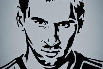 draw black and white vector portraits for you