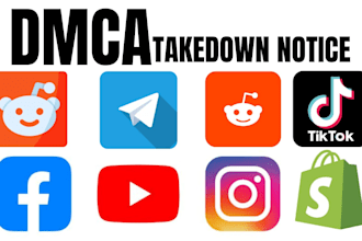 takedown copyright violating and defaming content on fb, reddit, x, instagram