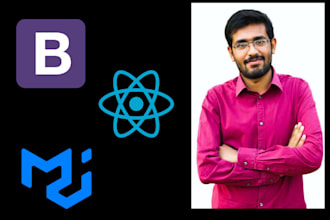develop responsive website by using bootstrap react js and material UI