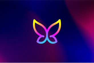 design a glowing logo with neon gradients