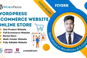 create wordpress ecommerce website, online, ecommerce store  woodmart elementor