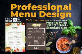 create catering menu designs, price lists and restaurant menus