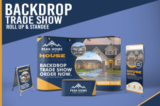 design a printable backdrop, tent, rollup, or booth banner