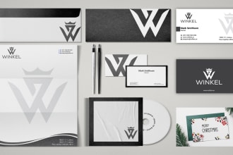 design logo, business card, letterhead, corporate branding, and stationery items