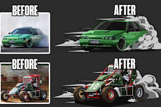 make action car drawing for your car