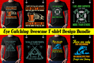 do any eye catching custom graphic t shirt design only 7hrs