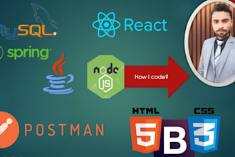 make attractive website using java spring boot, react js, next js and node js