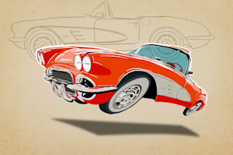 draw any car or any vehicle in my unique cartoon style