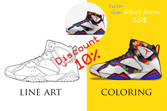 draw your shoes into vector art or cartoon within 24 hours