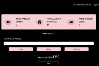 create staking website,dapp with smart contract integration