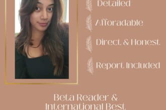 beta read your dark romance or paranormal romance novel