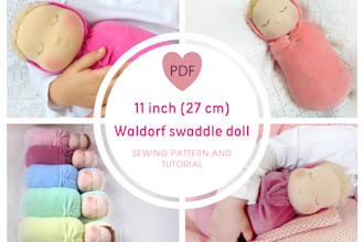 teach how to make 11 inch waldorf swaddle sleeping baby doll