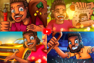 draw spectacular cartoon youtube thumbnail