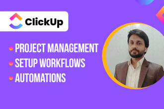 be your clickup virtual assistant,clickup project management, clickup consultant