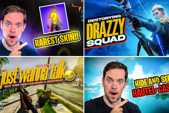 do valorant, pubg, cod warzone and any gaming youtube thumbnail