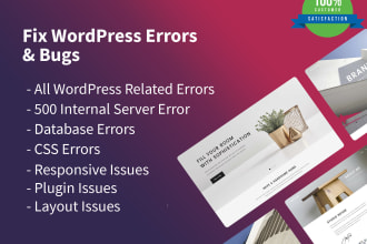 fix wordpress errors and bugs