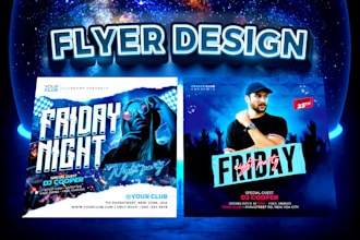 design party flyer, club, dj, music, event flyer design
