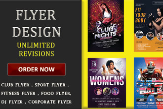 do dj flyer , club flyer, sports flyer and fitness flyer