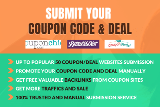 submit coupon code manually up to 150 popular coupon websites
