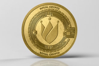design 3d gold and silver coin logo,bitcoin,nft,token,cryptocurrency,animation