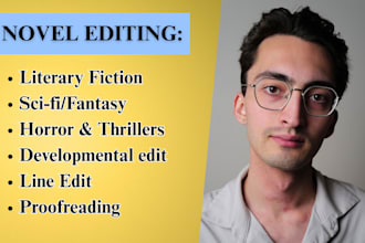 professionally edit novels of any genre to perfection