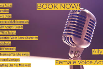 be your female voice actor and narrator