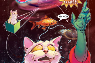 illustrate a graphic novel or comic book cover for you