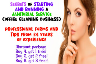 discount janitorial service office cleaning business forms and tips, some free