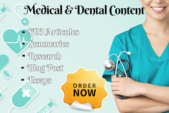 create well researched dental articles for dental website, medical