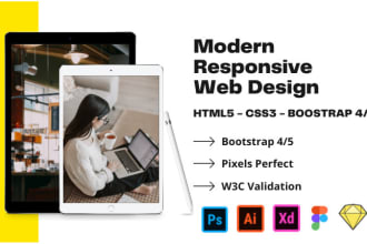 convert PSD to html5, xd to html5 and figma to html5