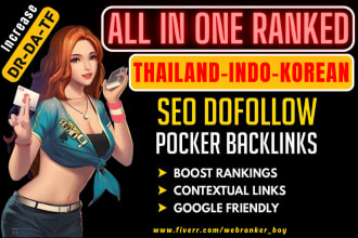 build high da thailand korean indonesia poker slot backlinks SEO link building