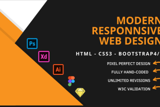 psd to html5, xd , sketch, figma to html5 and responsive