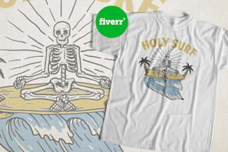 design hand drawn illustration for clothing in 24 hours