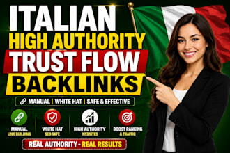 build manual italian high authority trust flow white hat SEO backlinks for italy