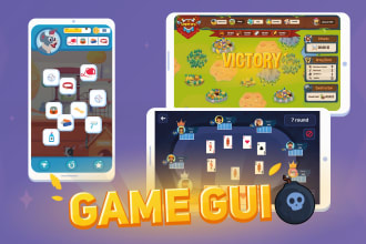 design creative 2d vector game UI for mobile