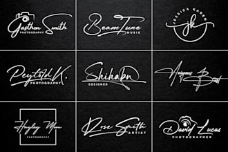 design signature handwritten photography scripted cursive logo