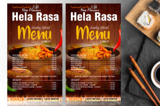 design food flyer,  poster, price list and restaurant menu