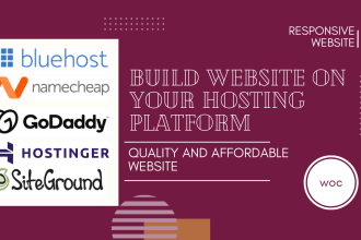 design wordpress website on bluehost,namecheap, godaddy, hostinger, siteground