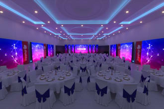 create event stage design and complete layout rendering