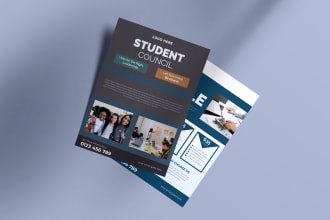create flyers for the pricing table, student council, and architectural studio