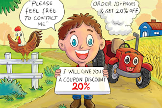 hand drawn children story book illustration