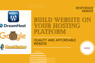 build or design wordpress website on dreamhost, google, hostgator, wordpress,wix