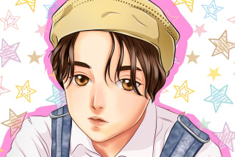 draw your character into anime or webtoon and chibi style