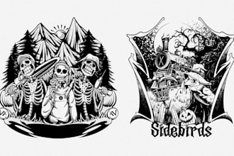draw anything skull or skeleton illustration