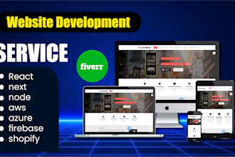 develop website using shopify , react, next js, AWS, azure